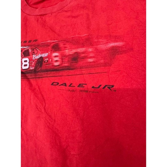 Vintage 90s Chase Authentics Dale Earnhardt Jr. #8 Budweiser T Shirt Mens XL Red - Picture 3 of 5